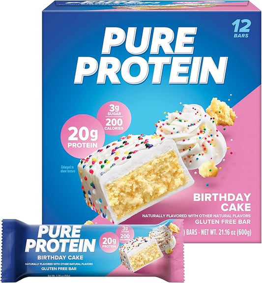 Pure Protein Variety Pack – 12 Bars, 20g Protein, Low Sugar, Gluten-Free