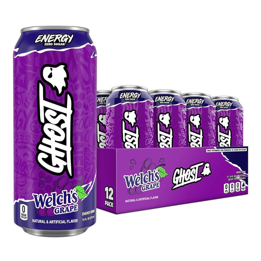GHOST Energy Drink - 12 Pack, Welch's Grape Flavor, 16 oz Cans - Energy & Focus